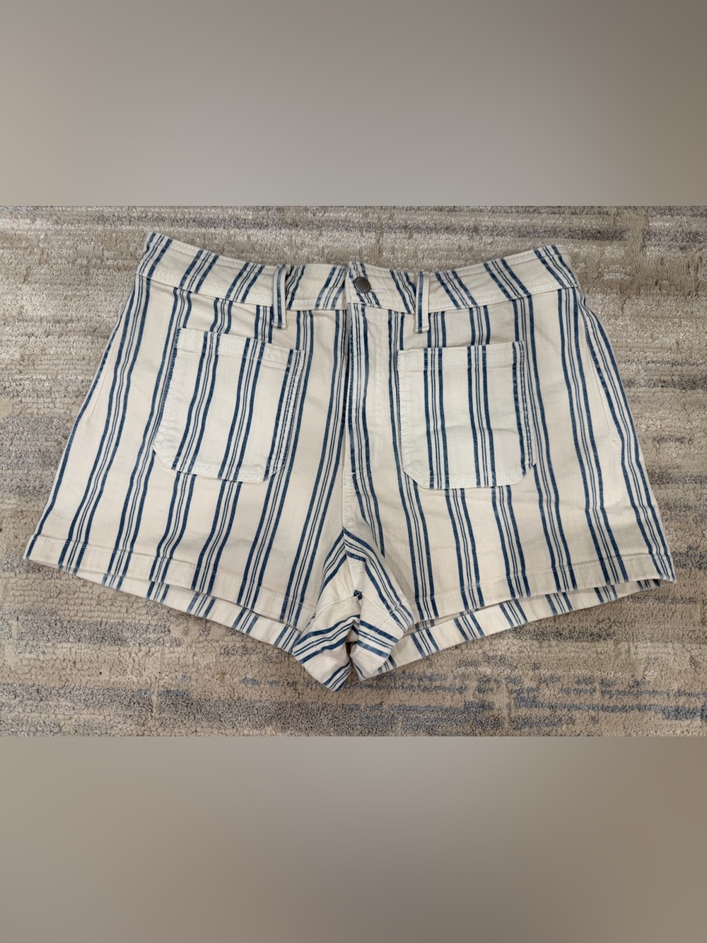 Universal Thread Blue & White Striped High-Waist Sailer Shorts
